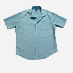CROFT & BARROW ~ Light Aqua Blue Short Sleeve Button Down Shirt size XL